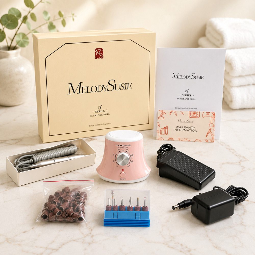 MelodySusie Scarlet Nail Drill 30000RPM Foot Pedal MS-2019 Pink Open Box